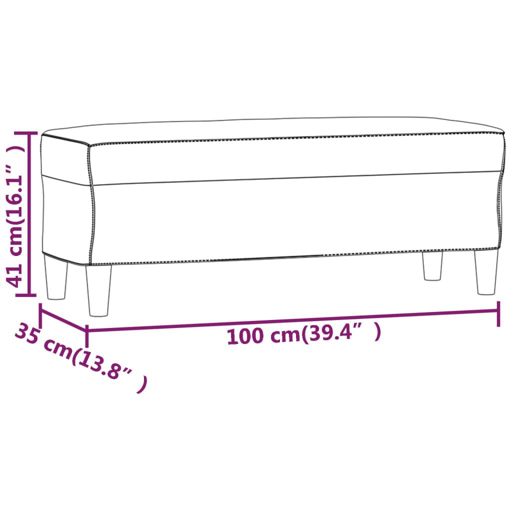 vidaXL Πάγκος μαύρο 100x35x41 εκ. Βελούδινος