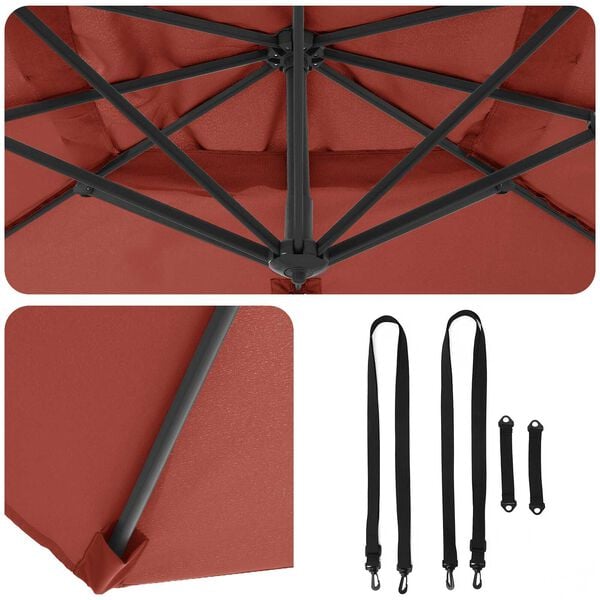 vidaXL Cantilever Roma Ομπρέλα σε Τερακότα 352x251x260 εκ, Αλουμίνιο