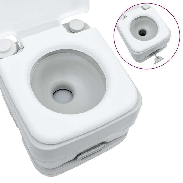 vidaXL Φορητή Τουαλέτα Καμπίνας Γκρι 41.5 x 36.5 x 30 cm