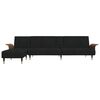 vidaXL Καναπές Κρεβάτι Γωνιακός Μαύρος 279 x 140 x 70 εκ. Βελούδινος