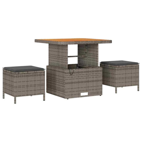 vidaXL Σετ Καναπέ Κήπου 8 pcs Γκρι συνθετικό ρατάν