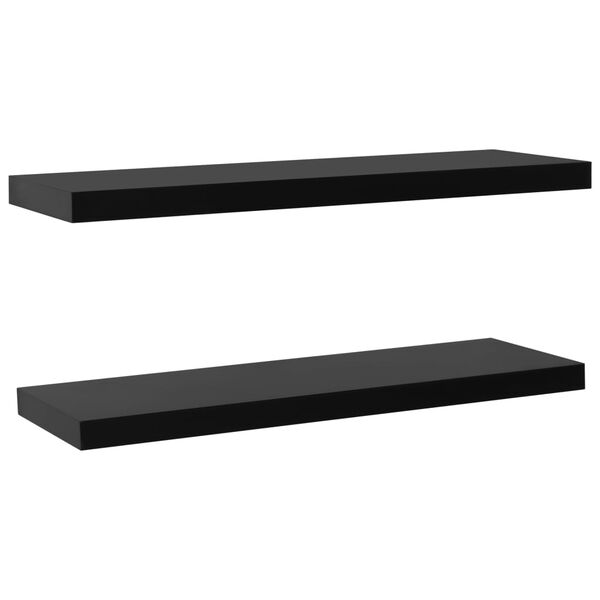 vidaXL Ράφια Τοίχου 2 τεμ. Μαύρα 120 x 20 x 3,8 εκ.