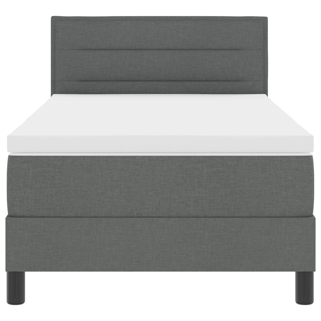 vidaXL Κρεβάτι με Στρώμα Σκοτεινό Γκρι 90x190 εκ Υφάσματος