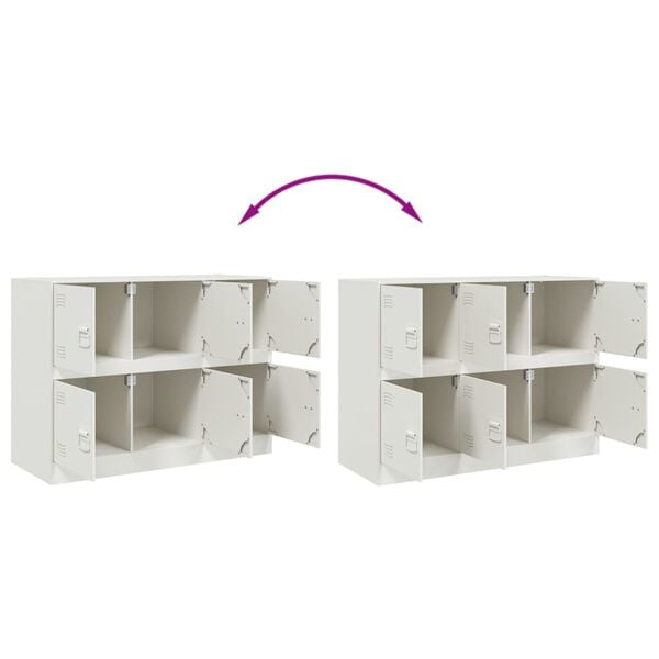 vidaXL Μπουφές Λευκός 99x39x73 εκ. από Ατσάλι