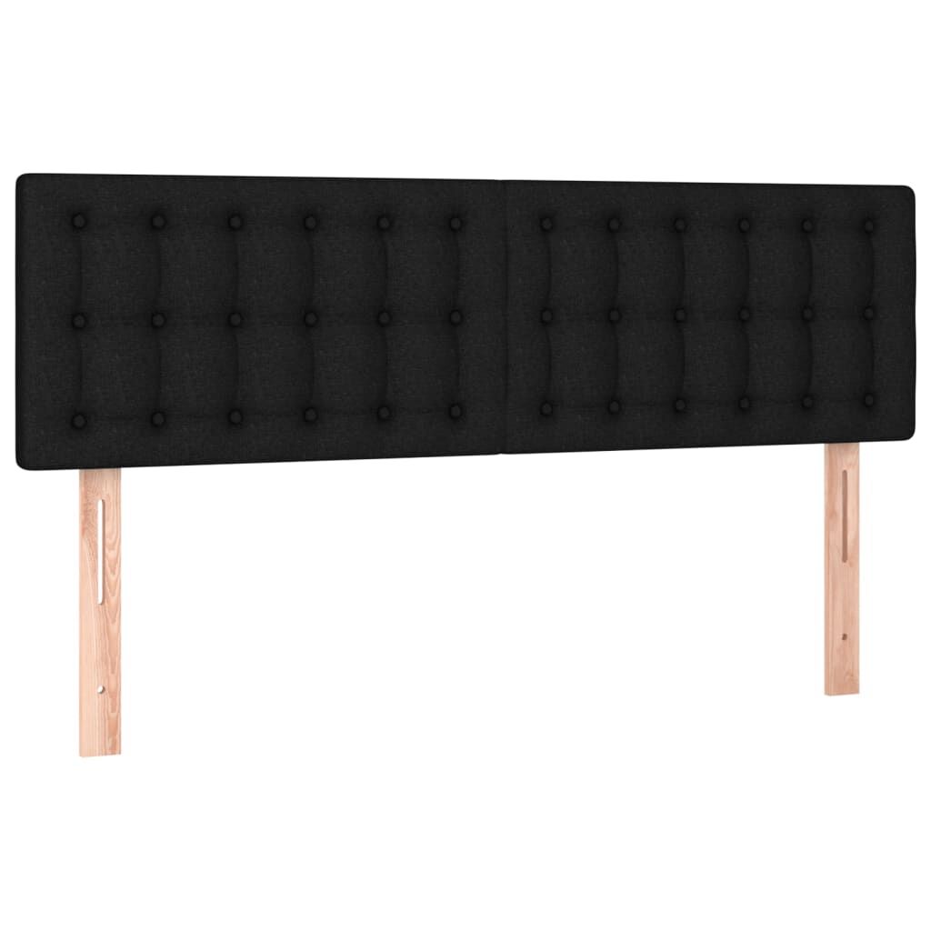 vidaXL Κρεβάτι Boxspring με Στρώμα Μαύρο 140x190 εκ. Υφασμάτινο