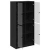 vidaXL Highboard &Mu;&alpha;ύ&rho;&eta; &Omicron;&xi;&upsilon;ά 68 x 37 x 142 &epsilon;&kappa; &Epsilon;&pi;&epsilon;&xi;&epsilon;&rho;&gamma;&alpha;&sigma;&mu;έ&nu;&omicron; &xi;ύ&lambda;&omicron;