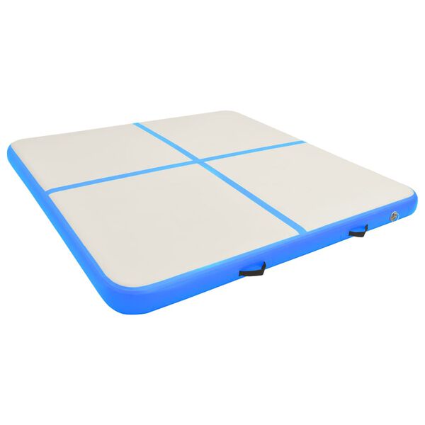 vidaXL Στρώμα Ενόργανης Φουσκωτό Μπλε 200 x 200 x 10 εκ. PVC με Τρόμπα
