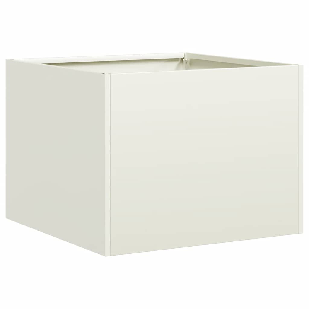 vidaXL Ζαρντινιέρα Λευκή 40x40x30 εκ. από Χάλυβα