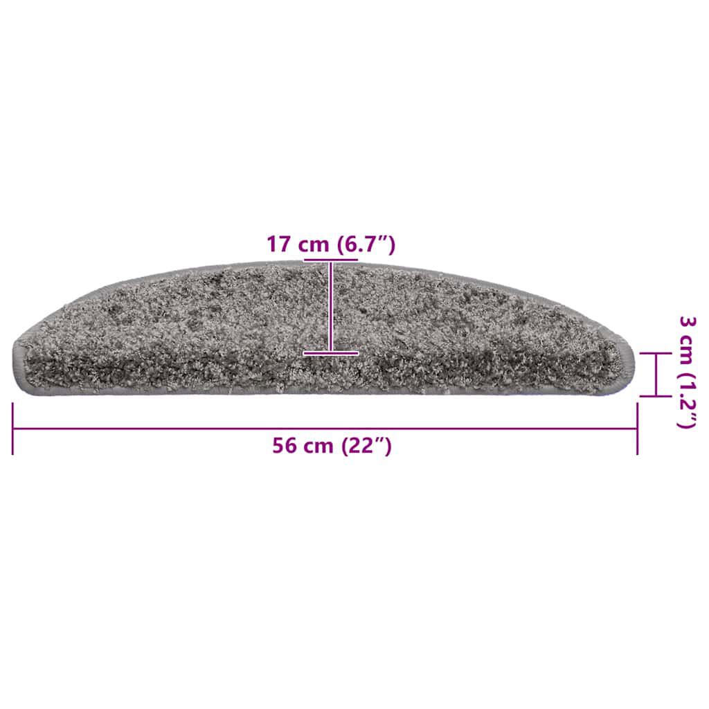 vidaXL Πατάκια για σκάλες 30 τεμάχια Γκρι 56x17x3 cm