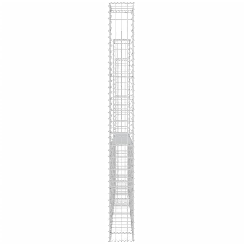 vidaXL Συρματοκιβώτιο σε U Σχήμα με 2 Στύλους 140x20x200 εκ Σιδερένιο
