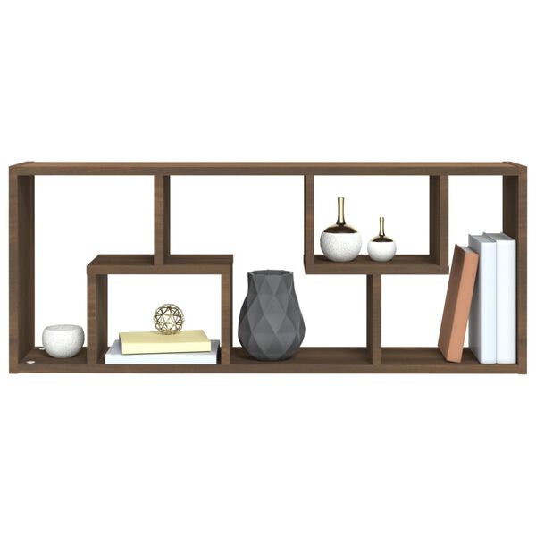 vidaXL Ραφιέρα Τοίχου Καφέ Δρυς 36x16x90 εκ. Επεξεργασμένο Ξύλο