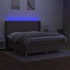 vidaXL &Kappa;&rho;&epsilon;&beta;ά&tau;&iota; Boxspring &mu;&epsilon; &Sigma;&tau;&rho;ώ&mu;&alpha; & LED Taupe 180x200 &epsilon;&kappa;. &Upsilon;&phi;&alpha;&sigma;&mu;ά&tau;&iota;&nu;&omicron;