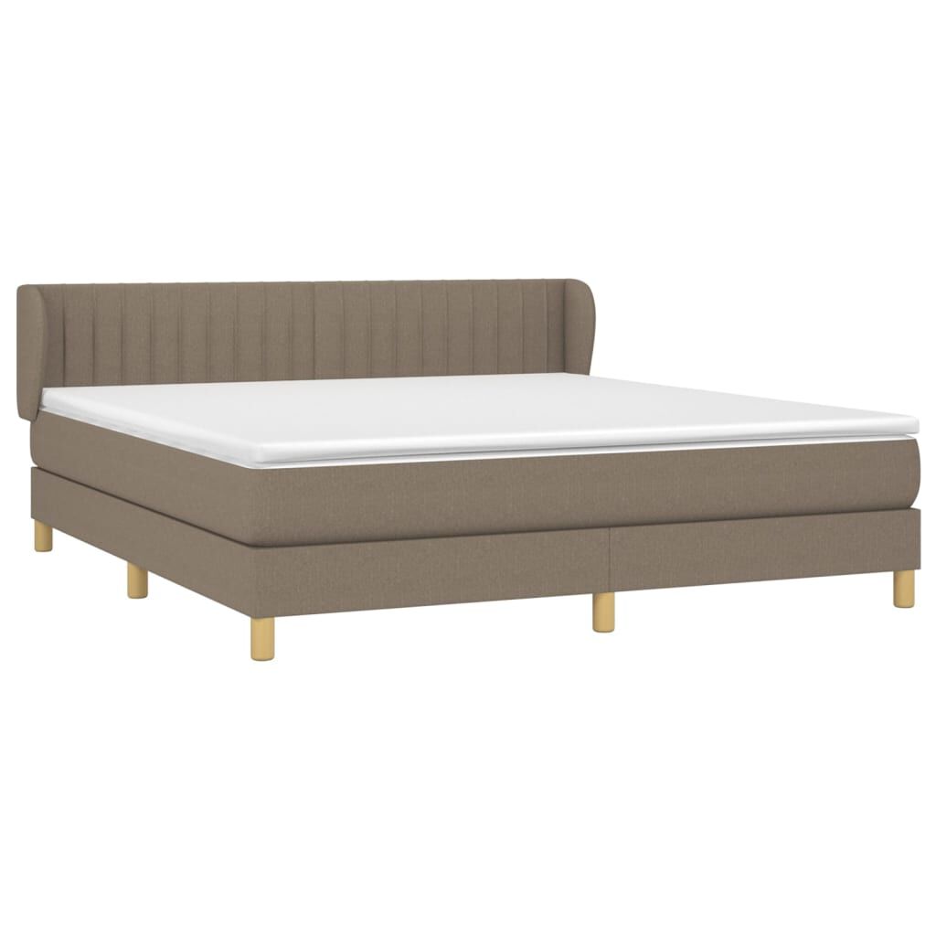 vidaXL Κρεβάτι Boxspring με Στρώμα Taupe 180x200 εκ. Υφασμάτινο