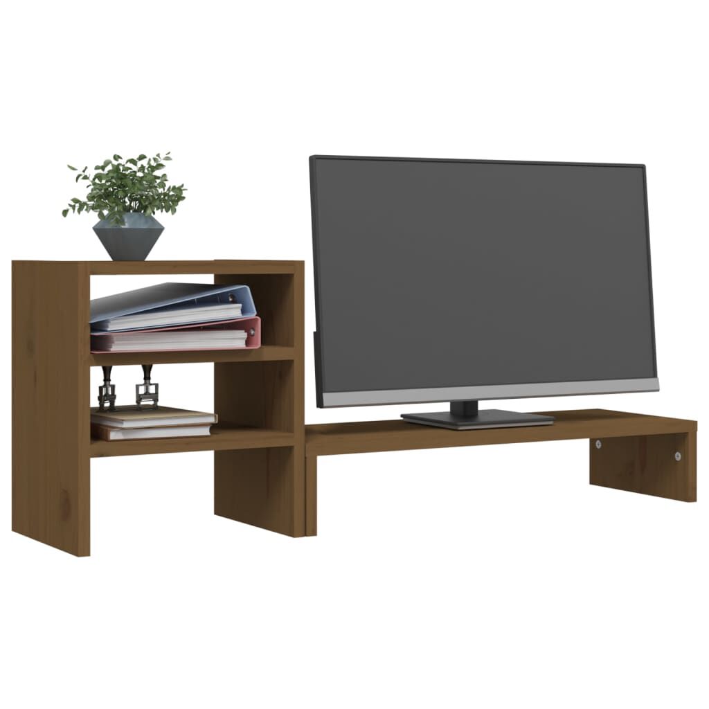 vidaXL Βάση Οθόνης Καφέ 81x20x30 εκ. από Μασίφ Ξύλο Πεύκου