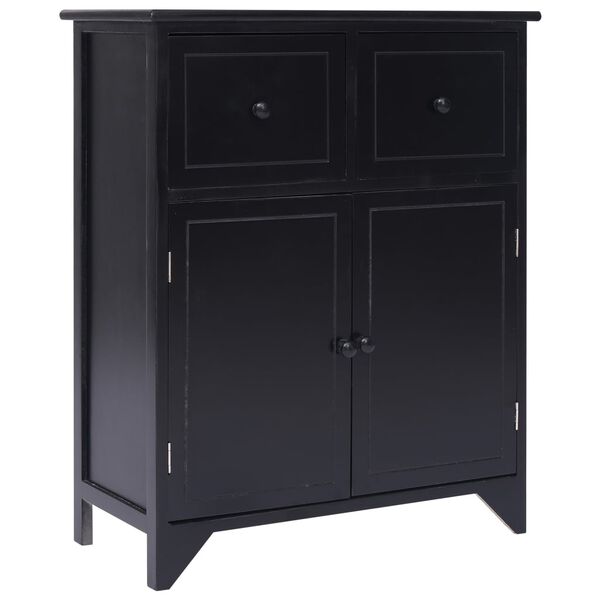 vidaXL Βοηθητική Συρταριέρα Μαύρη 60x30x75 εκ. από Ξύλο Παυλώνιας