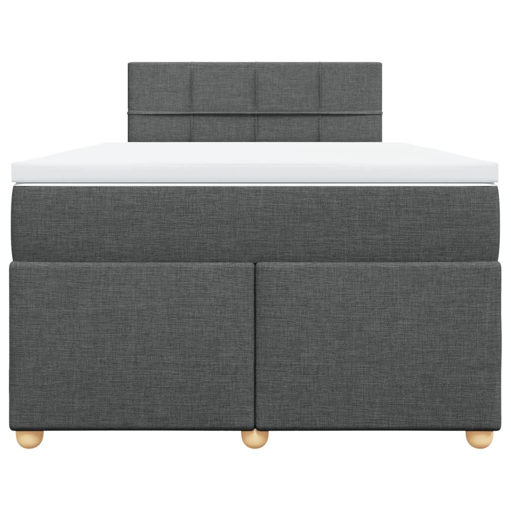 vidaXL Κρεβάτι Boxspring με Στρώμα Σκούρο Γκρι 120x200 εκ. Υφασμάτινο