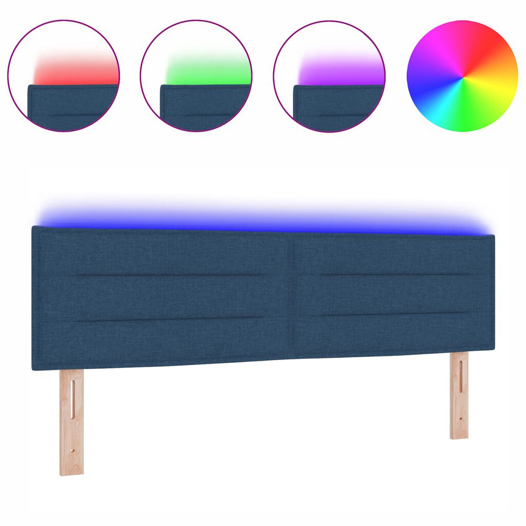 vidaXL LED Κεφαλάρι Γραμμές Σχεδίου Μπλε 80 εκ Ύφασμα