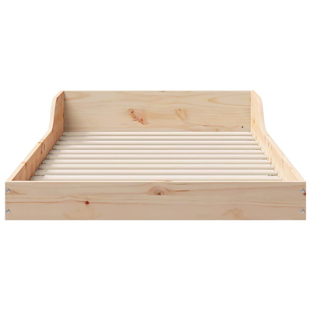 vidaXL Σκελετός Κρεβατιού Καφέ 90 x 200 cm Μασίφ ξύλο πεύκου