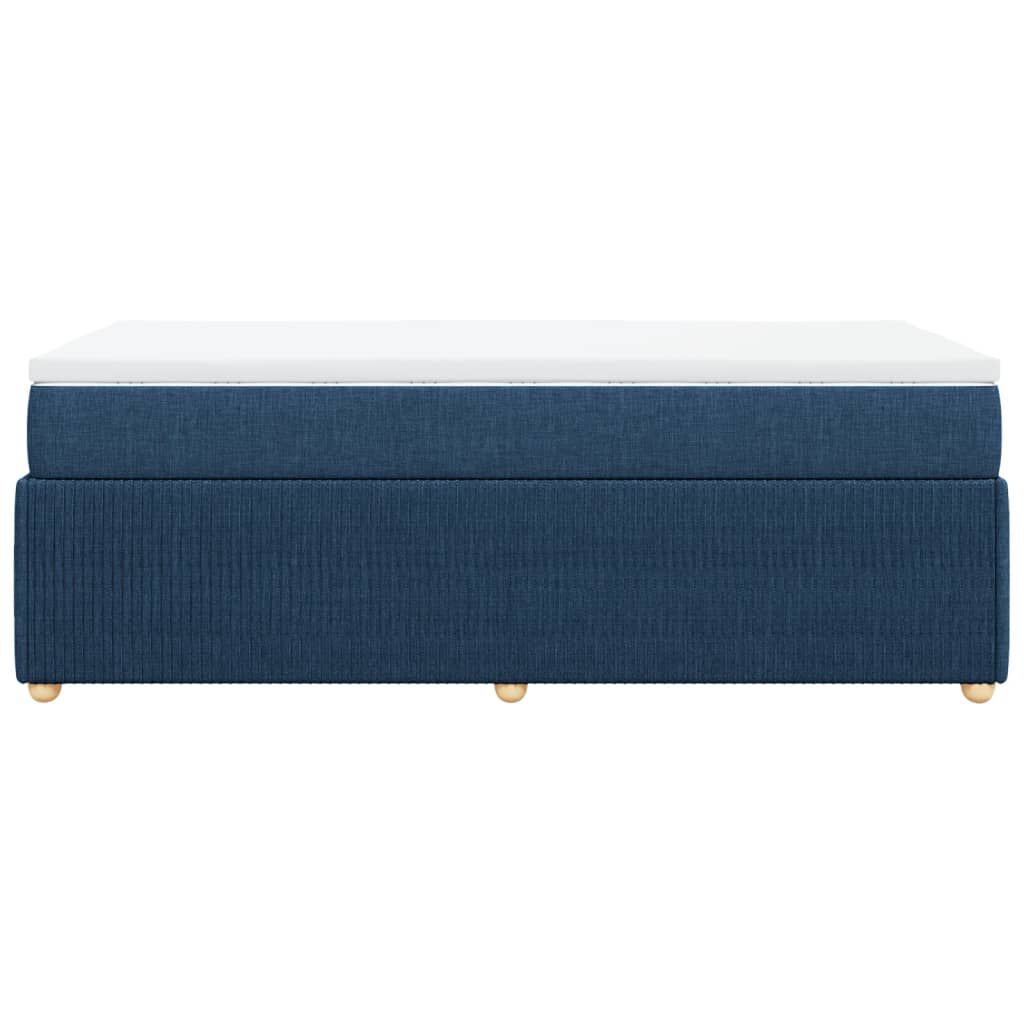vidaXL Κρεβάτι Boxspring με Στρώμα Μπλε 100 x 200 εκ. Υφασμάτινο
