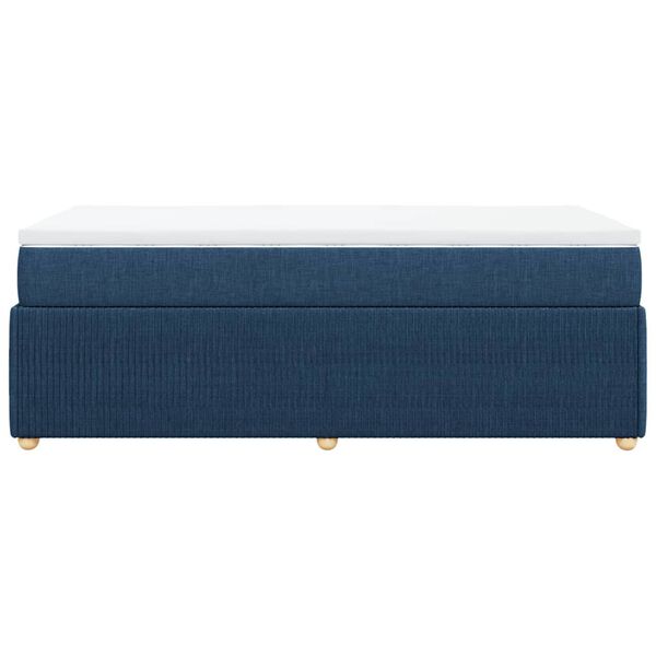 vidaXL Κρεβάτι Boxspring με Στρώμα Μπλε 100 x 200 εκ. Υφασμάτινο