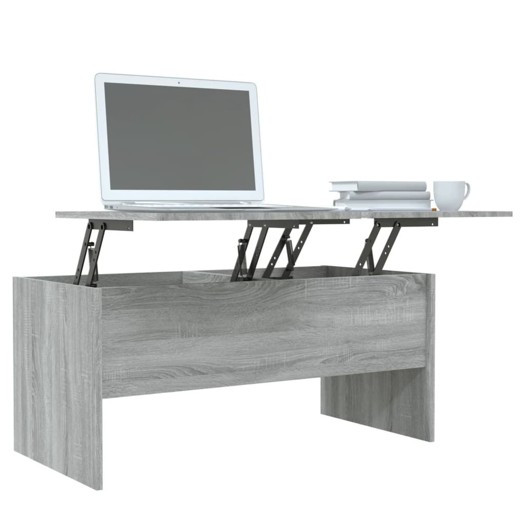 vidaXL Τραπεζάκι Σαλονιού ΓκριSonoma102x50,5x46,5εκ.Επεξεργασμένο Ξύλο