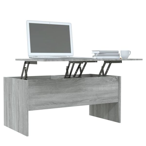 vidaXL Τραπεζάκι Σαλονιού ΓκριSonoma102x50,5x46,5εκ.Επεξεργασμένο Ξύλο