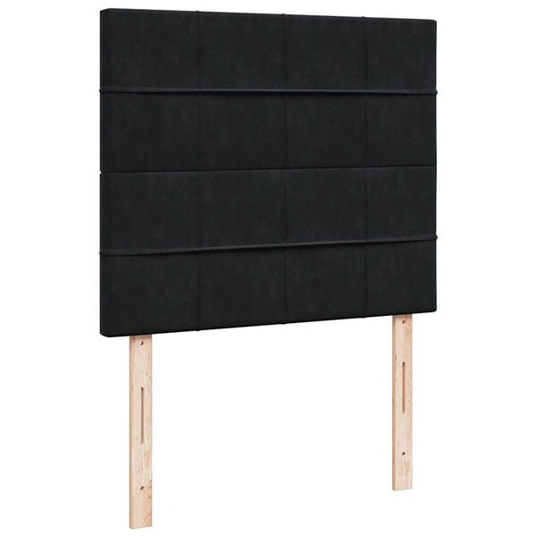 vidaXL Κρεβάτι Boxspring με Στρώμα Μαύρο 120 x 200 εκ. Βελούδινο