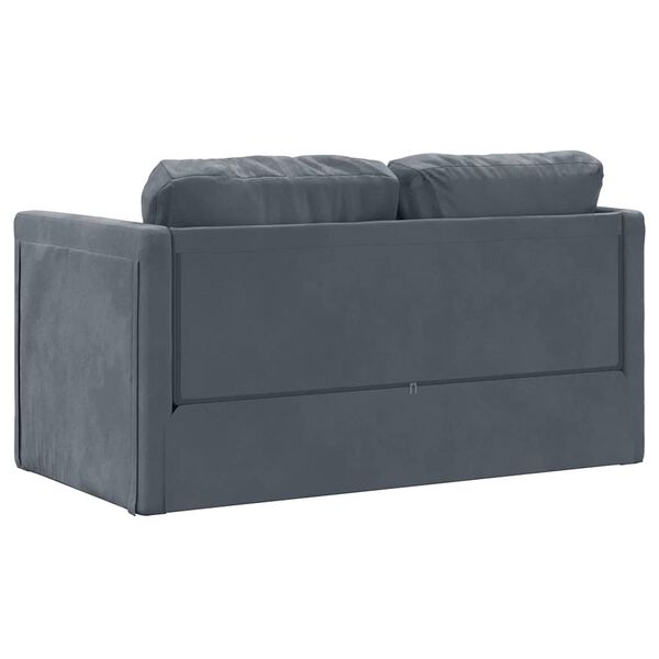 vidaXL Καναπές-Κρεβάτι Δαπέδου 2 σε 1 Σκ. Γκρι 122x204x55 εκ. Βελούδο