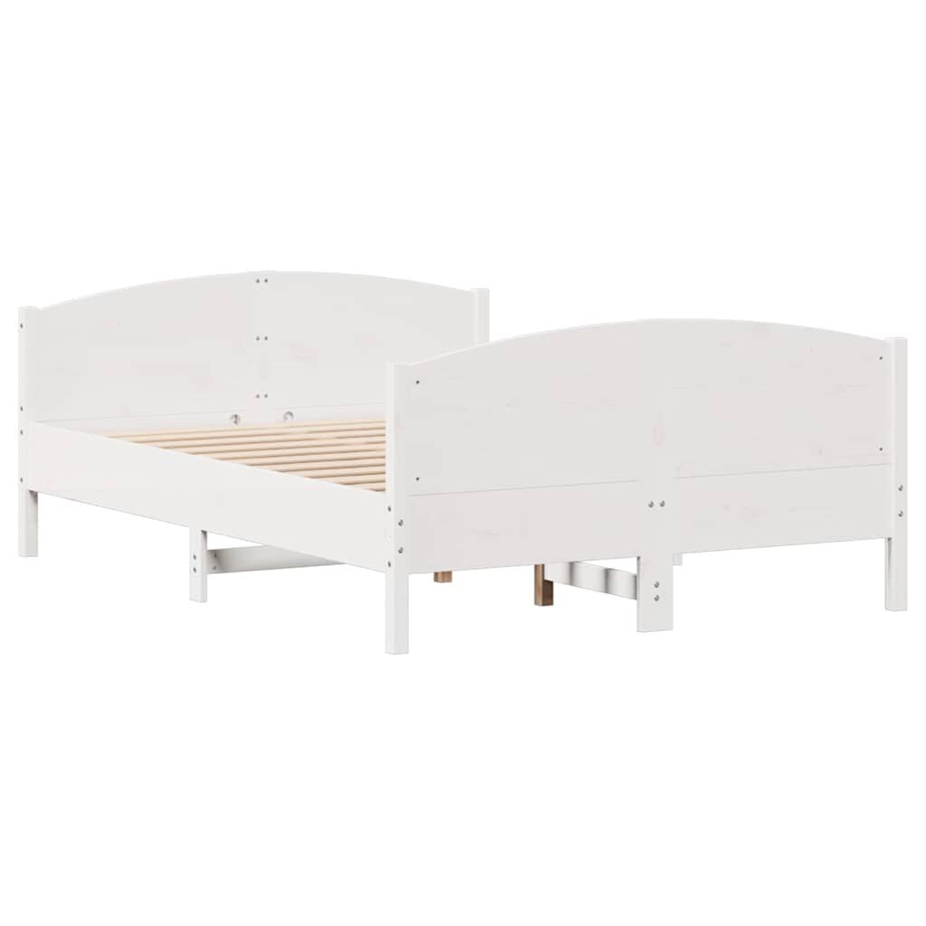 vidaXL Σκελετός Κρεβ. Χωρίς Στρώμα Λευκό 120x190 εκ Μασίφ Πεύκο