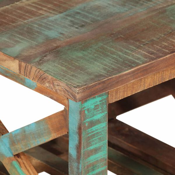 vidaXL Τραπεζάκι με Τροχούς 40x40x42 εκ. από Μασίφ Ανακυκλωμένο Ξύλο