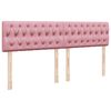 vidaXL Κρεβάτι Boxspring με Στρώμα Ροζ 200x200 εκ. Βελούδινο