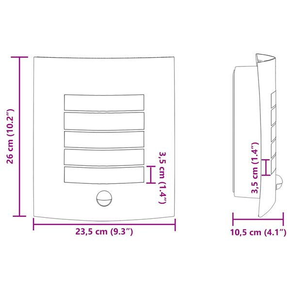vidaXL Επιτοίχιο φωτιστικό εξωτερικού χώρου 2 pcs Ασημί