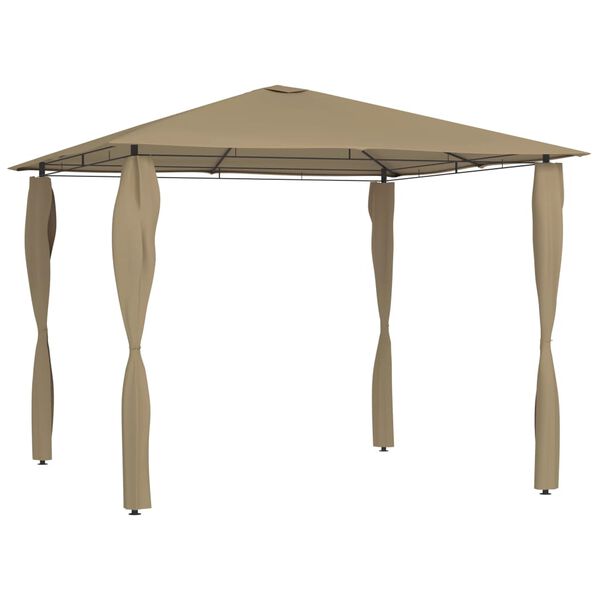 vidaXL Κιόσκι με Καλύμματα Στύλων Taupe 3 x 3 x 2,6 μ. 160 γρ./μ²