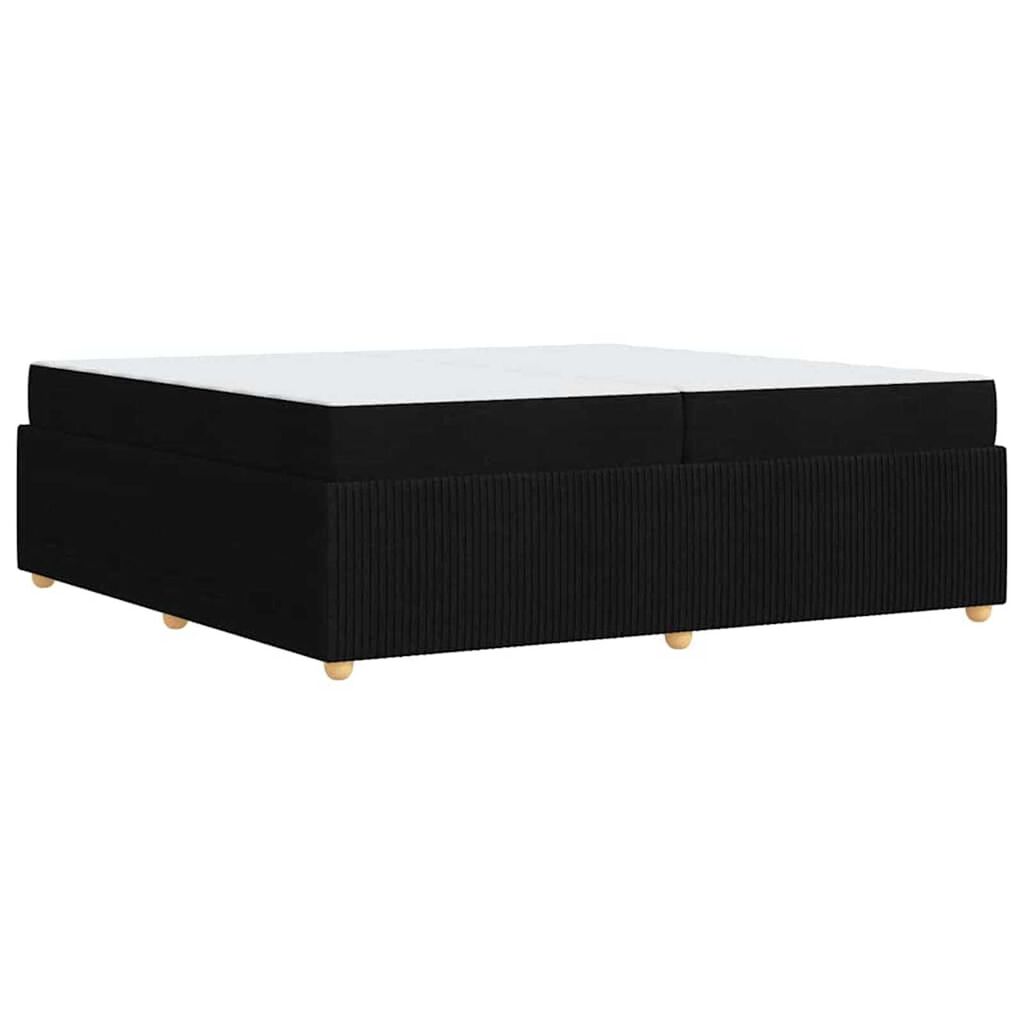 vidaXL Σκελετός κρεβατιού με στρώμα Μαύρο 200 x 200 cm ύφασμα