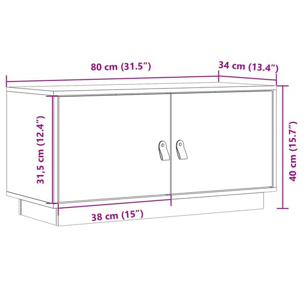 vidaXL Έπιπλο Τηλεόρασης 80 x 34 x 40 εκ. από Μασίφ Ξύλο Πεύκου