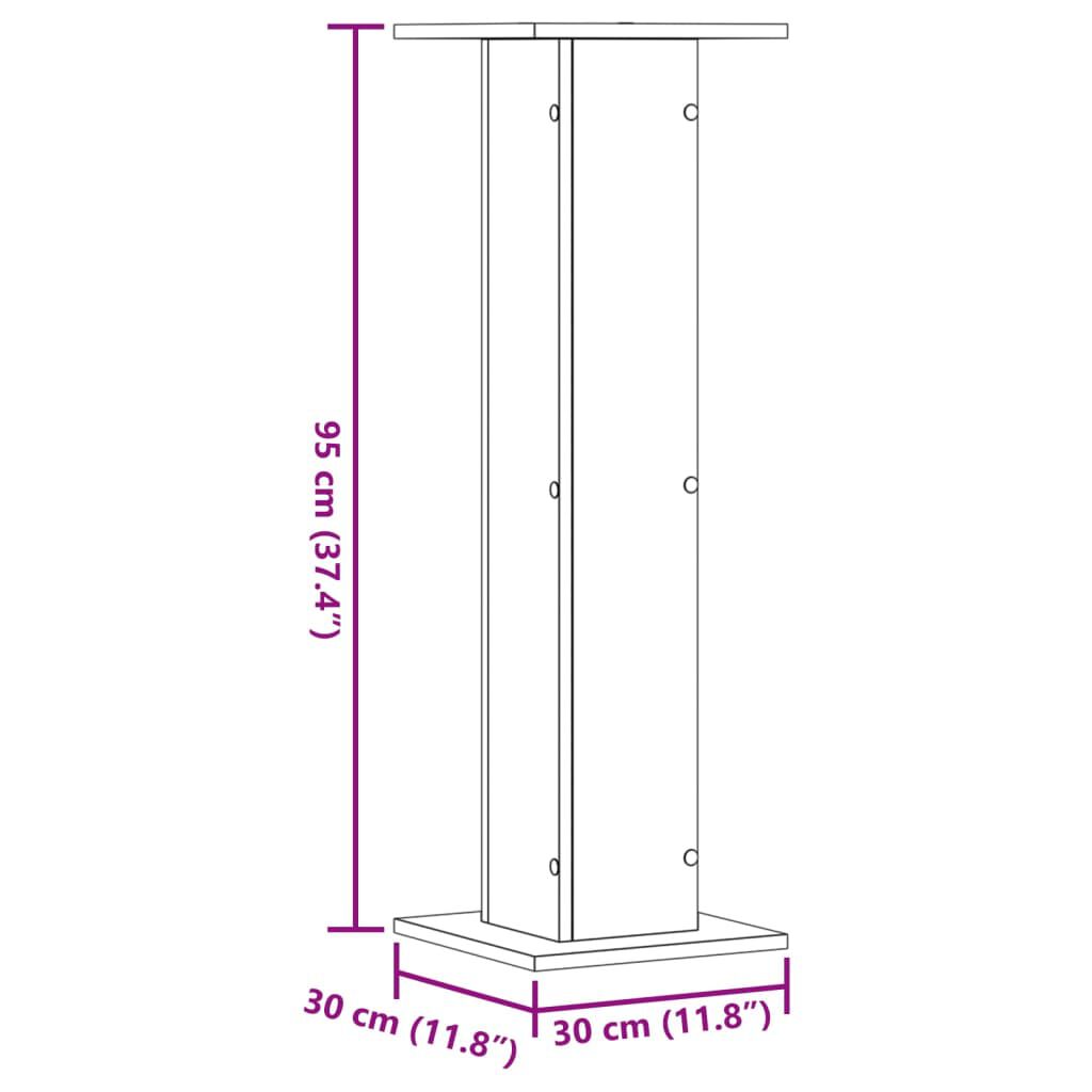 vidaXL Βάσεις Φυτών 2 τεμ. Όψη Παλαιού Ξύλου 30x30x95 εκ. Επεξ. Ξύλο