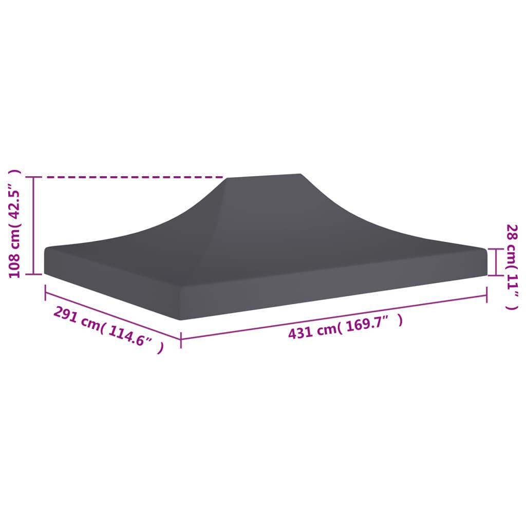 vidaXL Κάλυμμα Τέντας Εκδηλώσεων Ανθρακί 4,5 x 3 μ. 270 γρ/μ²