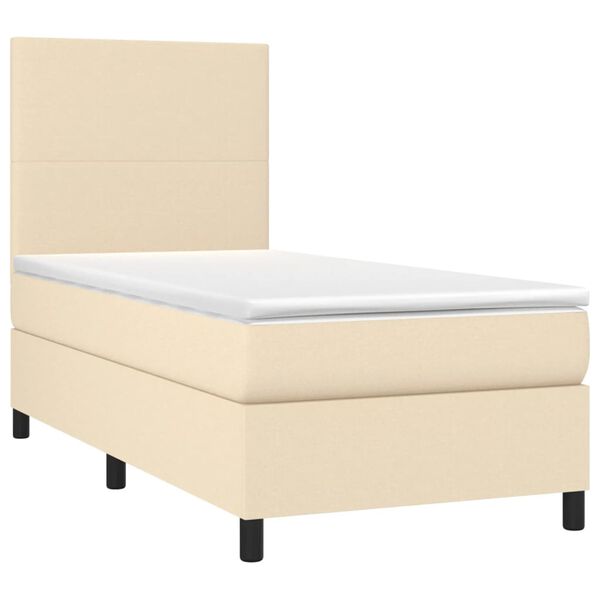 vidaXL &Kappa;&rho;&epsilon;&beta;ά&tau;&iota; Boxspring &mu;&epsilon; &Sigma;&tau;&rho;ώ&mu;&alpha; & LED &Kappa;&rho;&epsilon;&mu; 80x200 &epsilon;&kappa;. &Upsilon;&phi;&alpha;&sigma;&mu;ά&tau;&iota;&nu;&omicron;