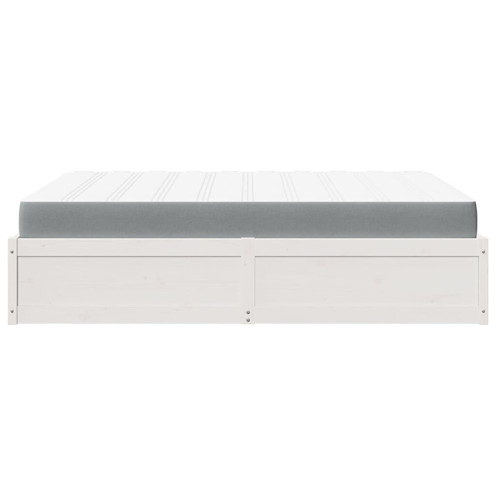 vidaXL Κρεβάτι με Στρώμα Λευκό 160x200 εκ Μασίφ Ξύλο Πεύκου