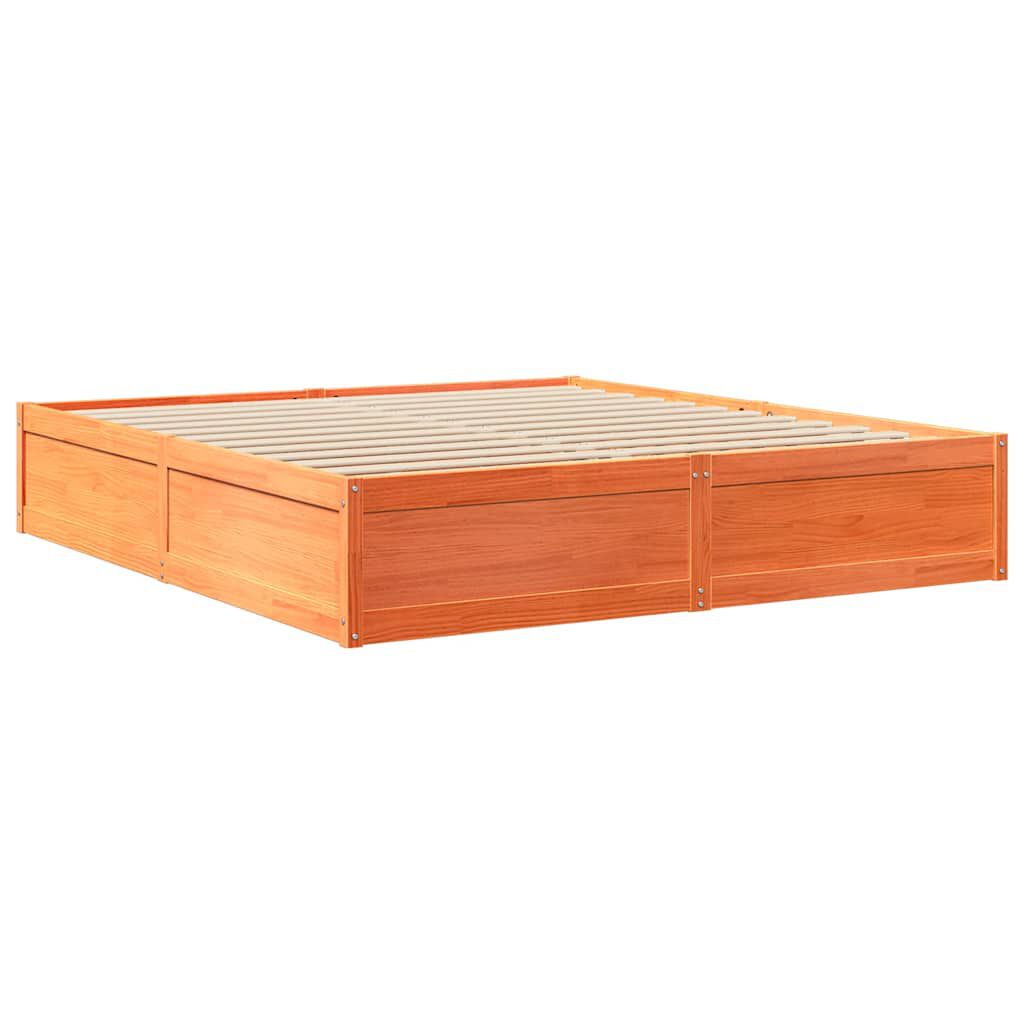 vidaXL Κρεβάτι Βιβλιοθήκη Χωρίς Στρώμα 180x200 εκ Μασίφ Ξύλο Πεύκου