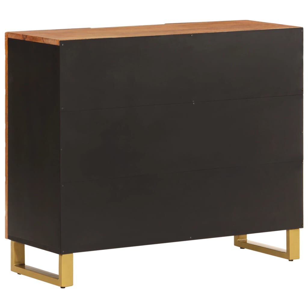 vidaXL Βοηθητικό Έπιπλο Καφέ/Μαύρο 90x33,5x75 εκ. Μασίφ Ξύλο Μάνγκο