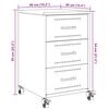 vidaXL Κομοδίνο Ανθρακί 36x39x59 εκ. από Χάλυβα