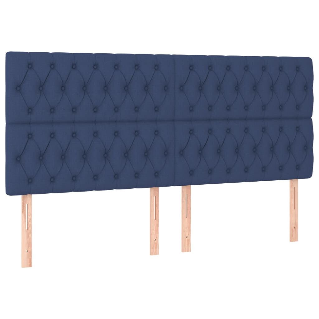 vidaXL Κρεβάτι Boxspring με Στρώμα & LED Μπλε 180x200 εκ. Υφασμάτινο