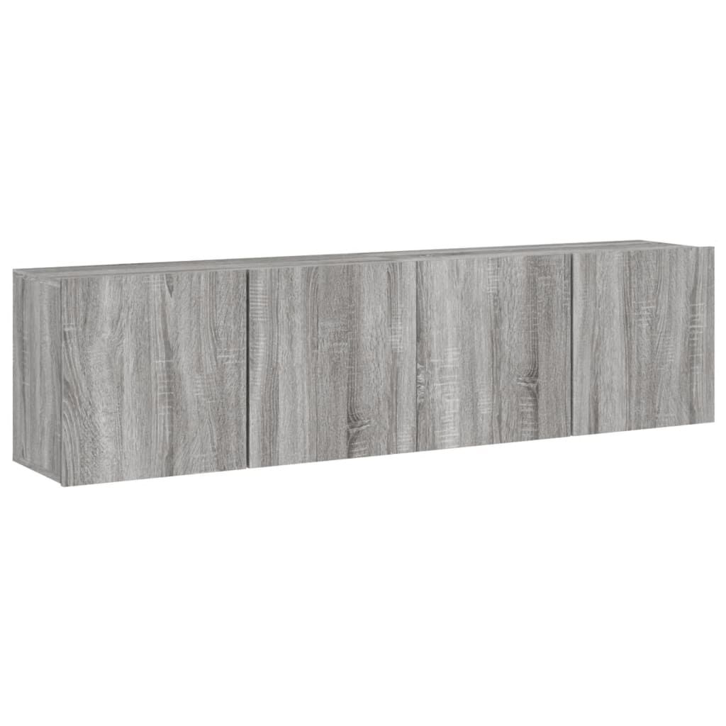 vidaXL Ντουλάπια Τοίχου Τηλεόρασης 2 Τεμ. Γκρι Sonoma 80 x 30 x 41 εκ.