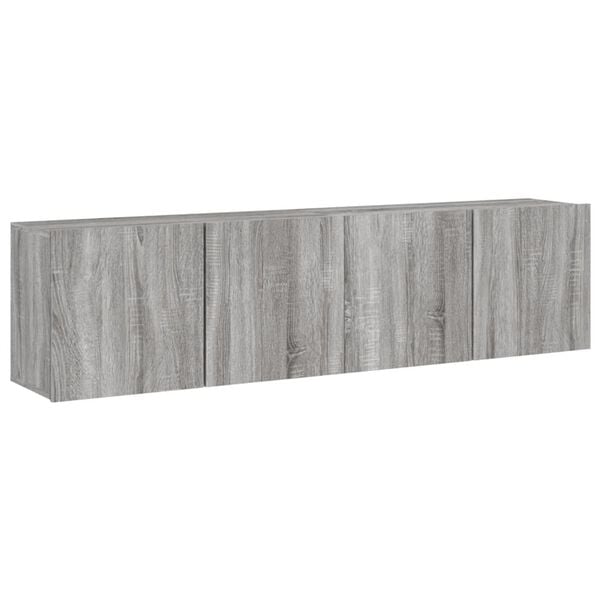 vidaXL Ντουλάπια Τοίχου Τηλεόρασης 2 Τεμ. Γκρι Sonoma 80 x 30 x 41 εκ.