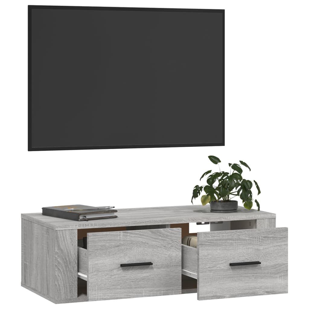 vidaXL Έπιπλο Τηλεόρασης Κρεμαστό Γκρι Sonoma 80x36x25 εκ. Επεξ. Ξύλο