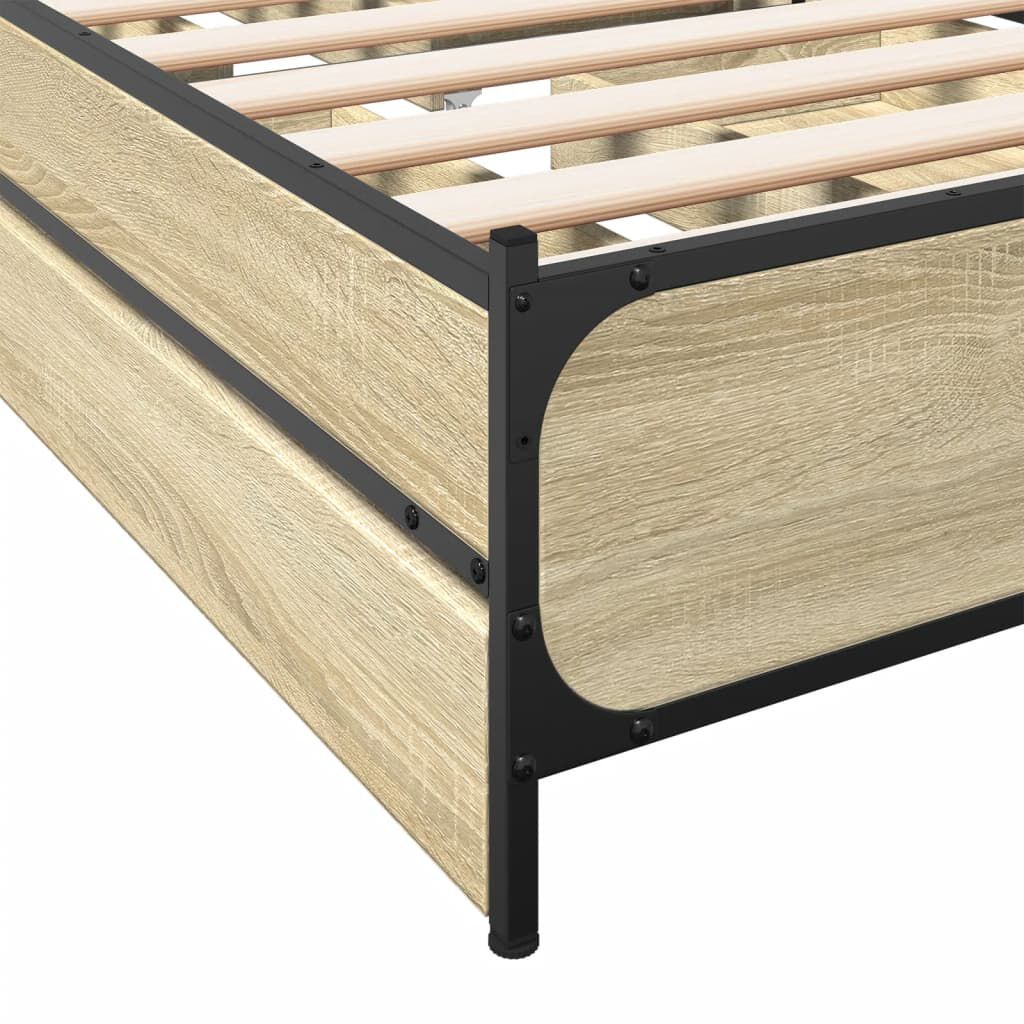 vidaXL Πλαίσιο Κρεβατιού με συρτάρια Sonoma Δρυς 90x200εκ. Επεξ. Ξύλο