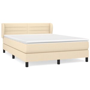 vidaXL &Kappa;&rho;&epsilon;&beta;ά&tau;&iota; Boxspring &mu;&epsilon; &Sigma;&tau;&rho;ώ&mu;&alpha; &Kappa;&rho;&epsilon;&mu; 140x190 &epsilon;&kappa;. &Upsilon;&phi;&alpha;&sigma;&mu;ά&tau;&iota;&nu;&omicron;