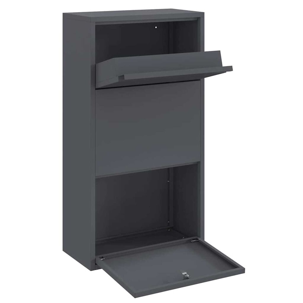 vidaXL Γραμματοκιβώτιο για Πακέτα Ανθρακί 44x22x82 εκ Χάλυβα