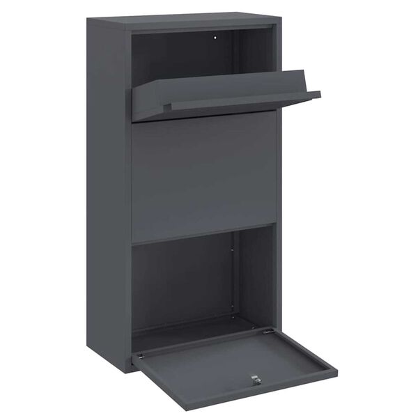 vidaXL Γραμματοκιβώτιο για Πακέτα Ανθρακί 44x22x82 εκ Χάλυβα